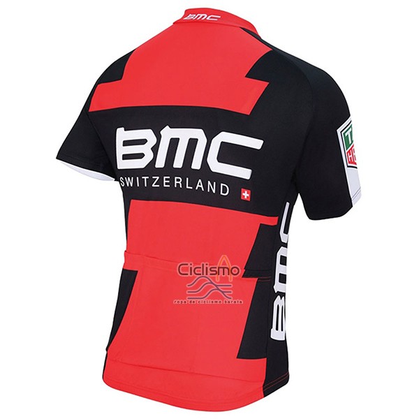 Bmc Ropa Ciclismo Culotte Corto 2017 Mangas Cortas Rojo y Negro